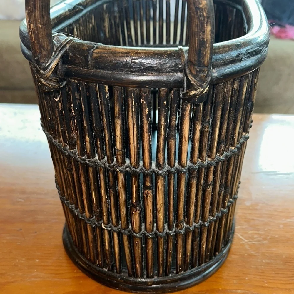 Farmhouse Rustic Brown Wicker Basket